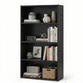 4 Shelf Bookcase, 42 Inch Tall Floor Standing Open Bookshelf for Home Office and Living Room, Black
