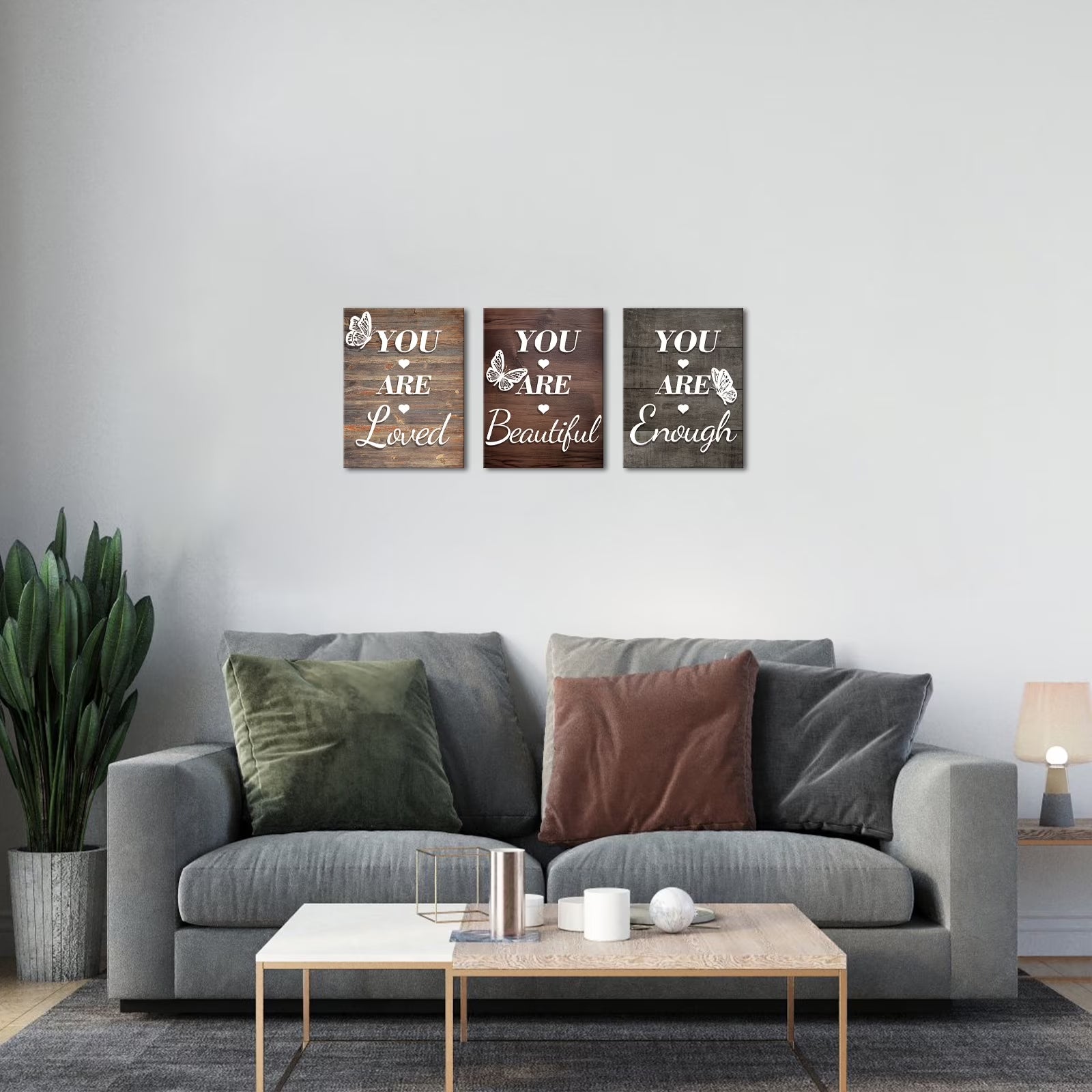 Painting - Sofa Background Wall Decorative Painting Living Room Corridor Retro Mural 12 in X 16 in Framed Canvas Art Prints