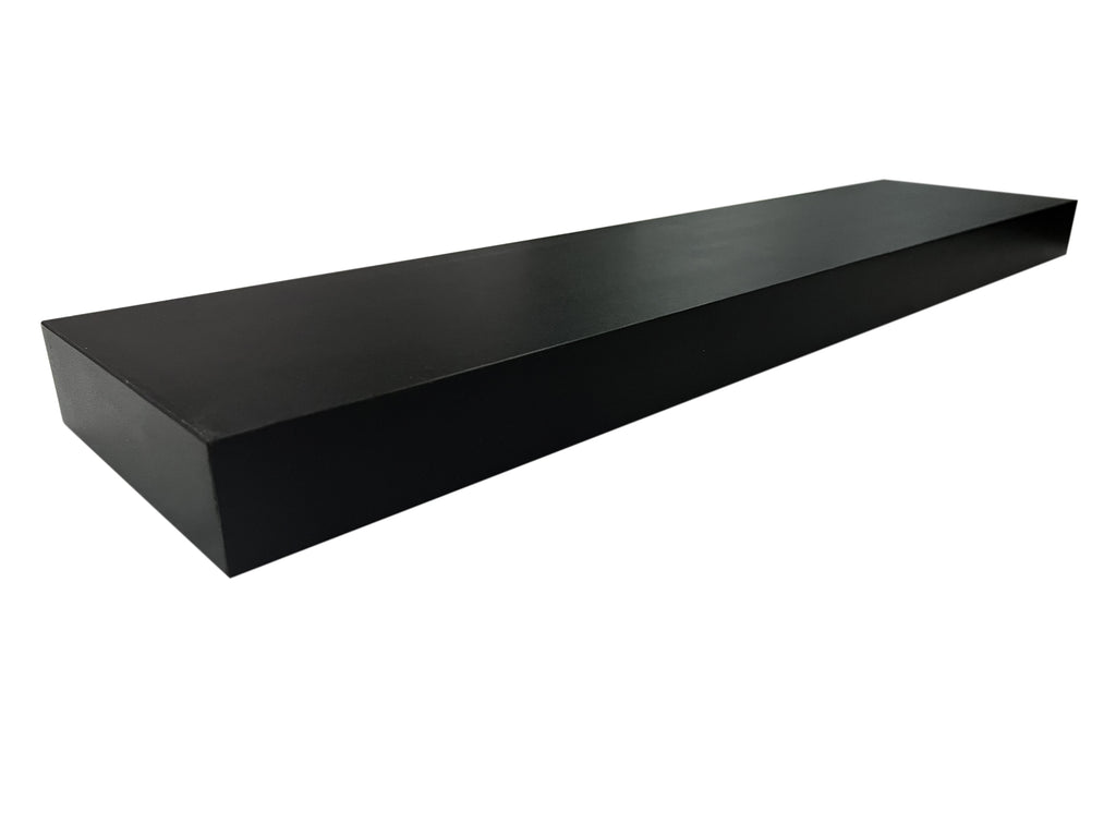 Black 18" Wood Floating Shelf