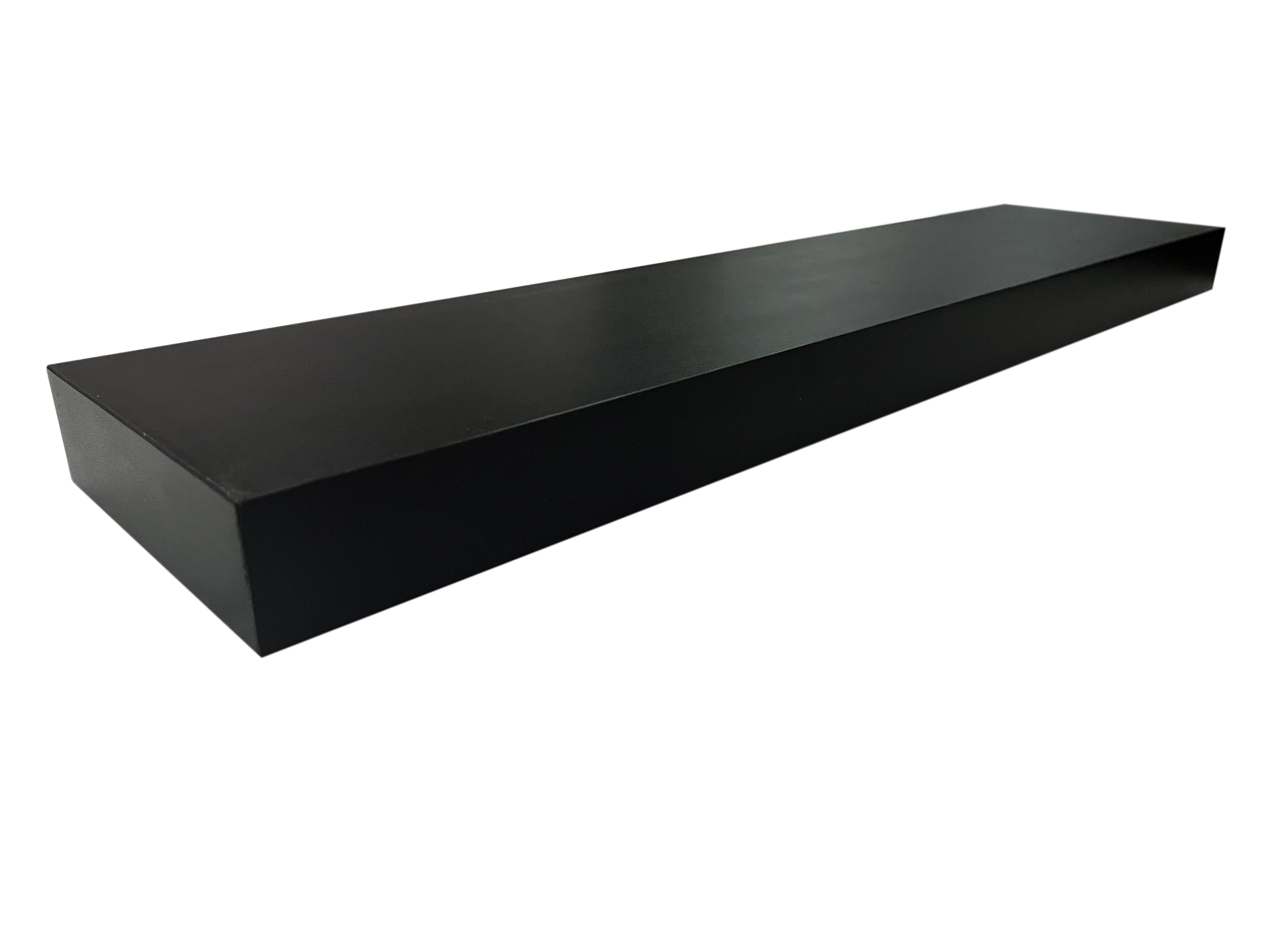 Black 18" Wood Floating Shelf