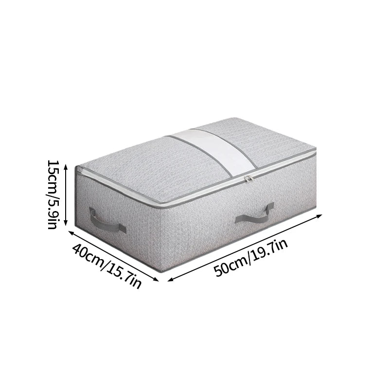 Foldable Clothes Storage Bag Visual Quilt Organize Cases with Handle Home Pillow Blanket Organizer Wardrobe Sorting Storage Box