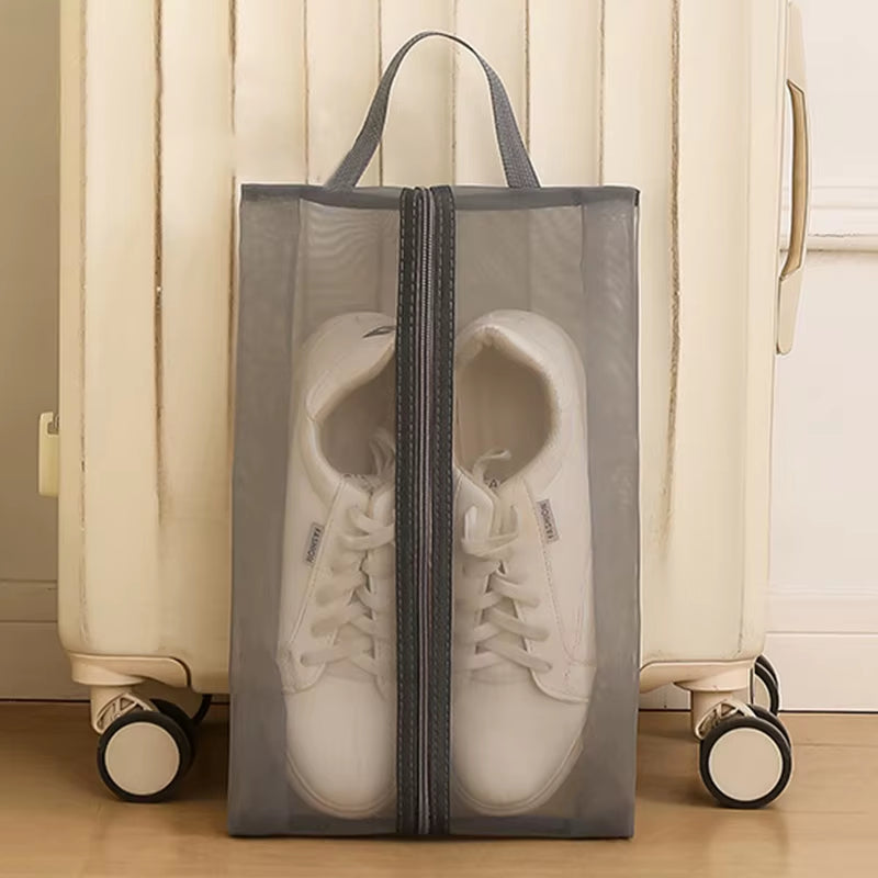 1Pcs Nylon Travel Shoe Bags with Zipper Closure for Men Women Breathable Shoe Organize Storage Bags Makeup Laundry Bag