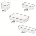 8/13/25Pcs Drawer Organizers Set Clear Plastic Desk Divider Bins Bedroom Dresser Office Storage Box for Makeup Jewelries Kitchen