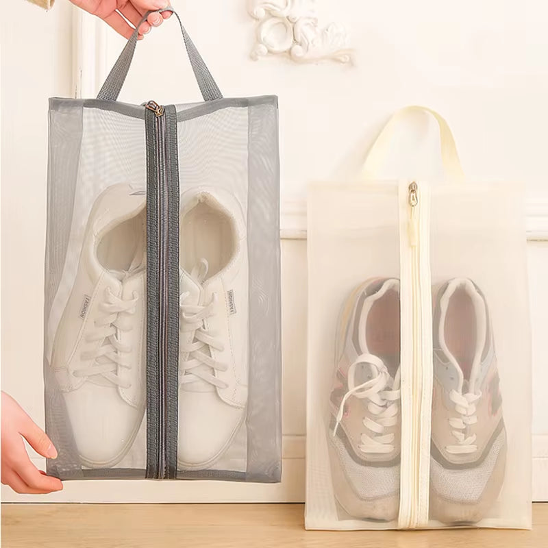1Pcs Nylon Travel Shoe Bags with Zipper Closure for Men Women Breathable Shoe Organize Storage Bags Makeup Laundry Bag