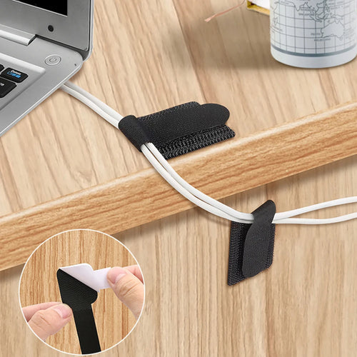 10Pcs Adhesive Loop Cable Ties - Reusable Wire Management Straps for Desktop, Home Office, Organize Wires Data Charger Cords​