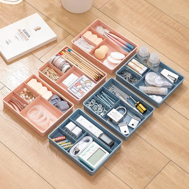 Table Drawer Storage Case Stackable Multi-Cell Sundries Storage Tray Dressing Desk Jewelry Stationery Organizer Makeup Organize