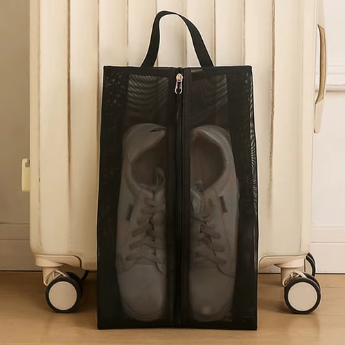 1Pcs Nylon Travel Shoe Bags with Zipper Closure for Men Women Breathable Shoe Organize Storage Bags Makeup Laundry Bag