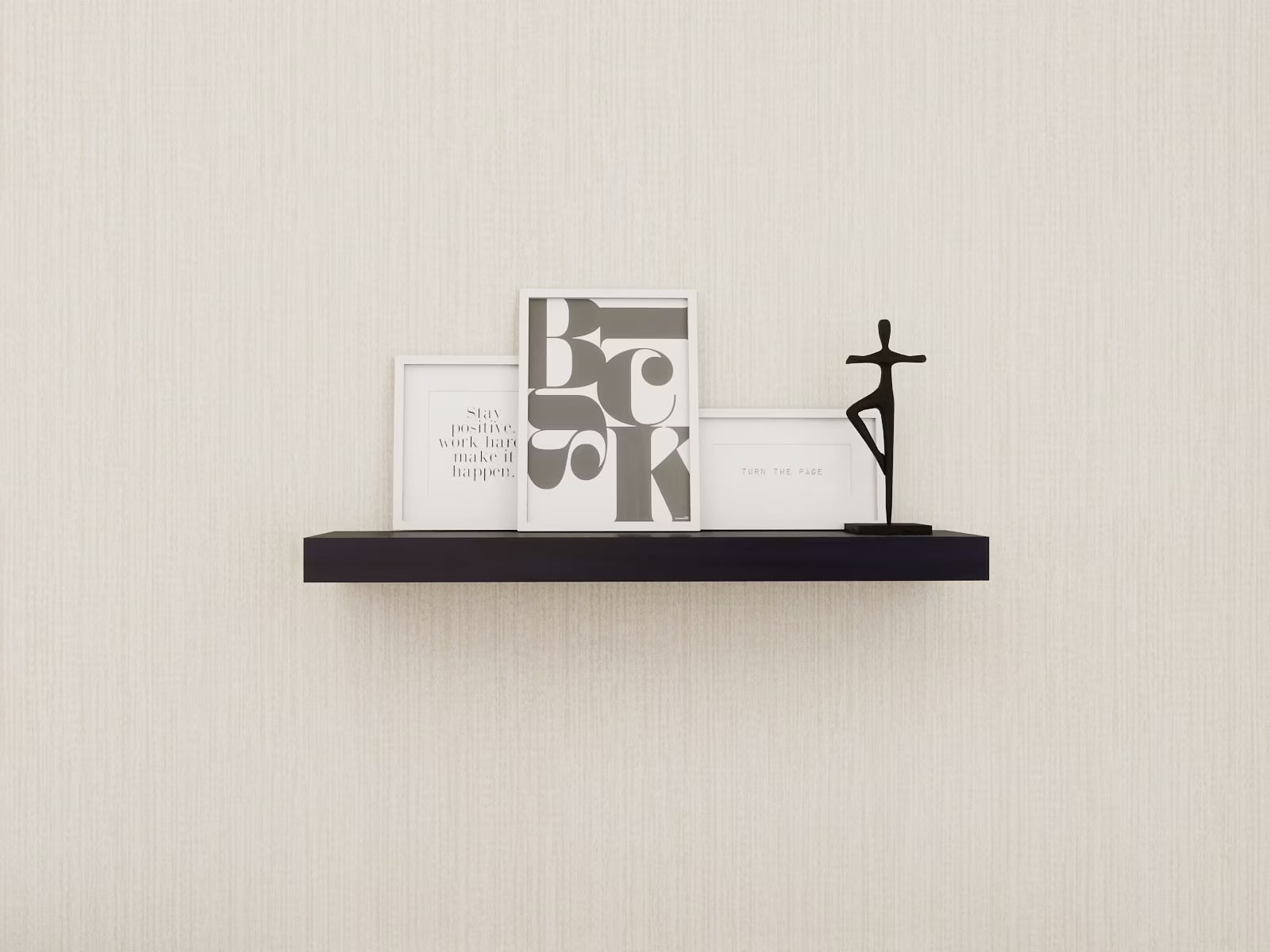 Black 18" Wood Floating Shelf