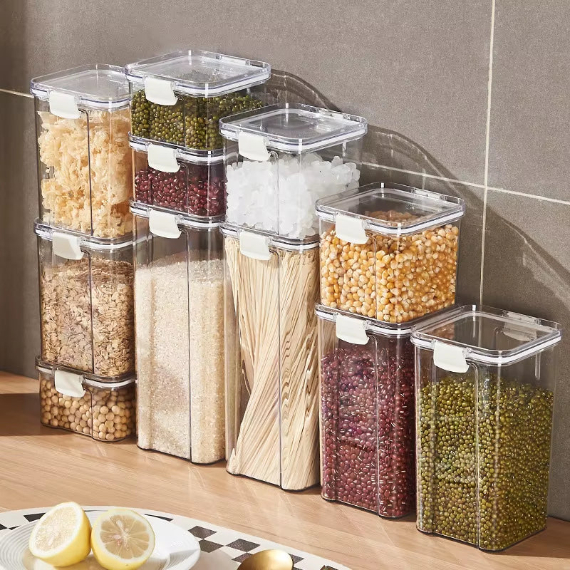 Grain Sealed Jars Fresh-Keeping Box Large Capacity Kitchen Organize Tank Food Sealed Container Seasoning Can Cereals Storage Jar