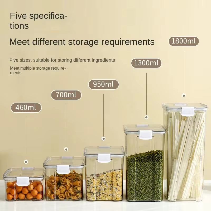 Grain Sealed Jars Fresh-Keeping Box Large Capacity Kitchen Organize Tank Food Sealed Container Seasoning Can Cereals Storage Jar